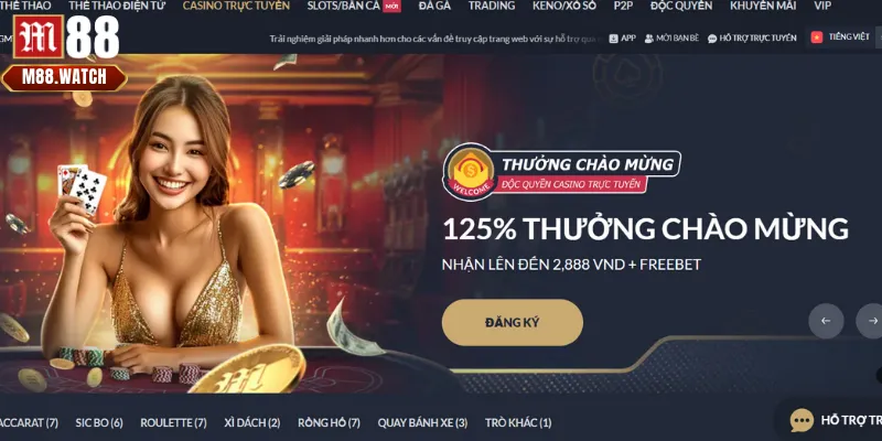 Đôi nét về casino M88 - sảnh cá cược đẳng cấp sang trọng hiện nay