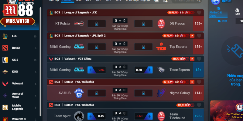 Tuân thủ các quy định của nhà cái khi các cược Esport M88